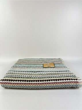 Deborah Connolly Bath Towel Boho Striped Green Blue Brown Soft Cotton 1 Pc NEW